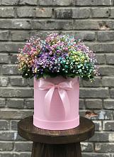 Цветочная композиция из Гипсофила и Розы в шляпной коробке #REPLACE_PRED# Рыбное 