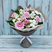 Букет цветов из:  Герберы, Альстромерии и Хризантемы в Рыбное 