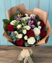 Букет цветов из:  Розы и Альстромерии в Рыбное 