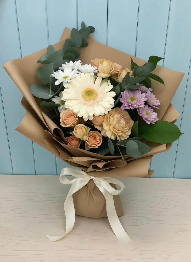 Букет цветов из: Герберы и Хризантемы в Рыбное 