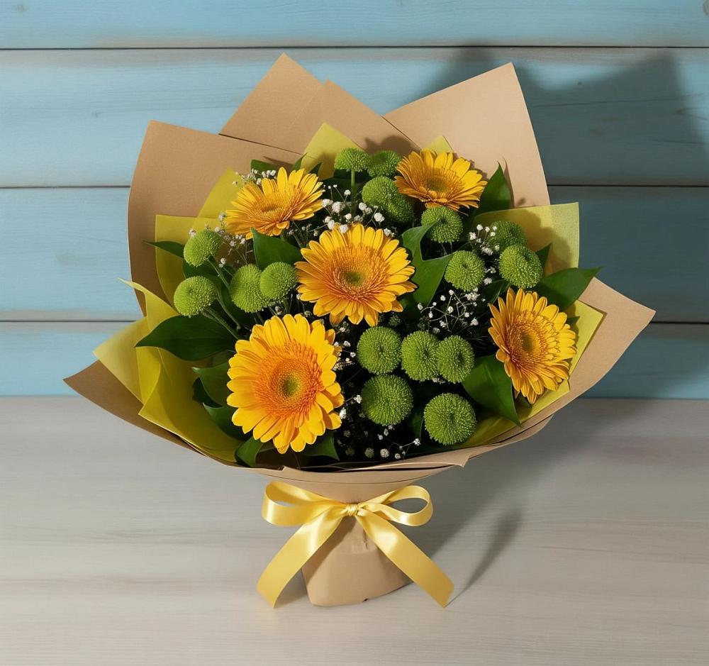 Букет цветов из: Герберы и Хризантемы в Рыбное 