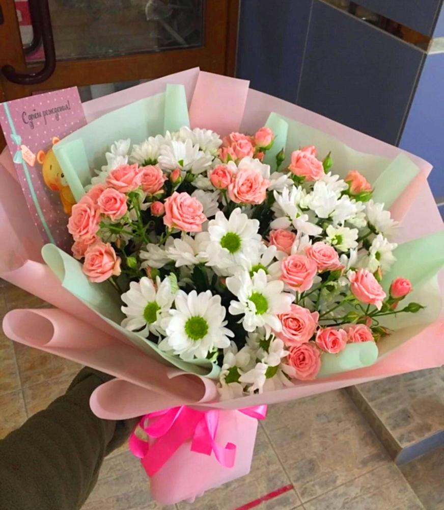 Букет цветов из: Розы и Хризантемы в Рыбное 