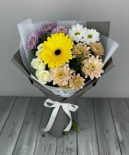 Букет цветов из:  Розы, Герберы и Хризантемы в Рыбное 