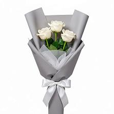 Букет 3 белые розы в Рыбное 
