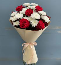 Букет цветов из:  Розы и Хризантемы в Рыбное 