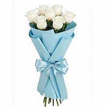 Букет 7 белых роз Проуд #REPLACE_PRED# Рыбное 