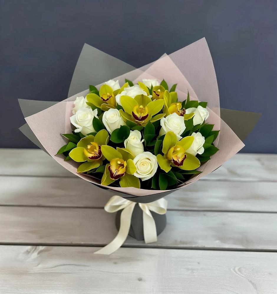 Букет цветов из: Орхидеи и Розы в Рыбное 