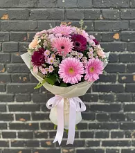 Букет цветов из:  Герберы и Хризантемы в Рыбное 