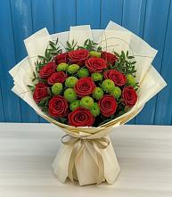 Букет цветов из:  Розы и Хризантемы в Рыбное 