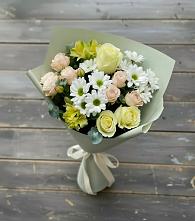 Букет цветов из:  Альстромерии, Розы и Хризантемы в Рыбное 