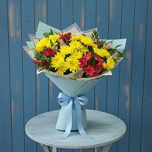 Букет цветов из:  Альстромерии и Хризантемы в Рыбное 