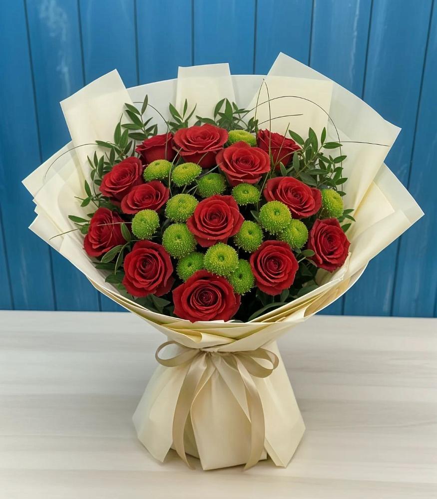 Букет цветов из: Розы и Хризантемы в Рыбное 