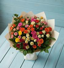 Букет Микс из разноцветных кустовых роз #REPLACE_PRED# Рыбное 